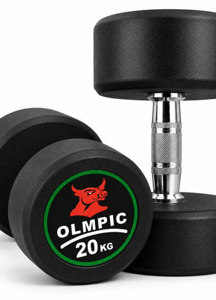 Olympic Commercial Grade Rubber Coated Dumbbells 3 to 20 Kgs