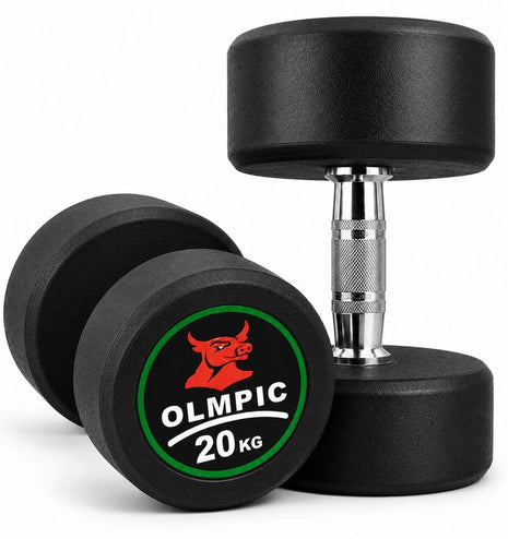 Olympic Commercial Grade Rubber Coated Dumbbells 3 to 20 Kgs