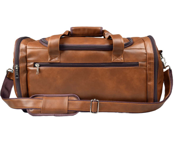 Tango Leather Duffle Bag With Shoe Compartment - Brown