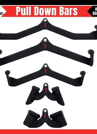 Tango Sports Pulldown Bar Set – 5 Heavy-Duty Cable Machine Attachments for Home Gym