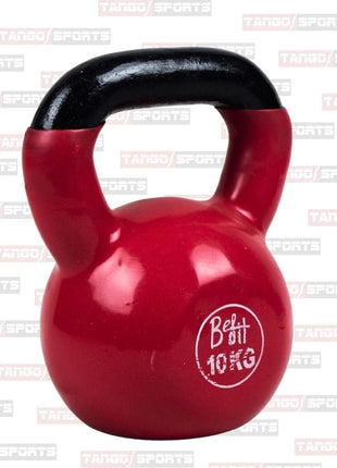 10 kg kettlebells made of vinyl-coated cast iron