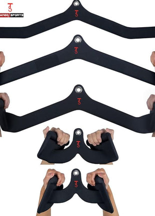 Tango Sports Pulldown Bar Set – 5 Heavy-Duty Cable Machine Attachments for Home Gym