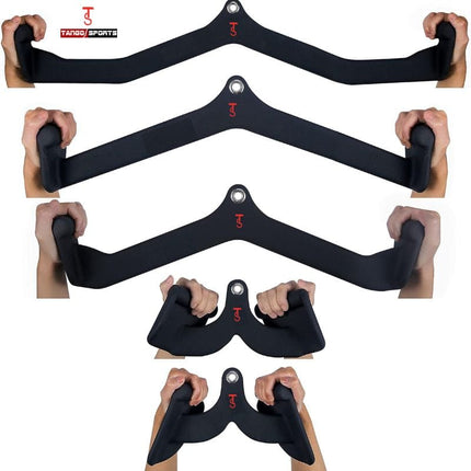 Tango Sports Pulldown Bar Set – 5 Heavy-Duty Cable Machine Attachments for Home Gym