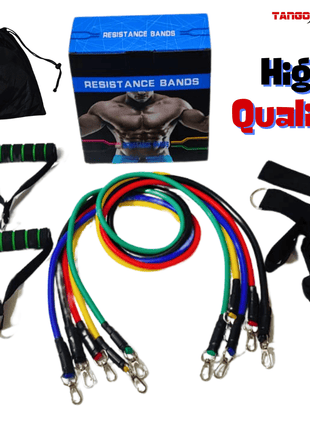 11 Piece Exercise Crossfit Fitness Set Resistance Bands Training