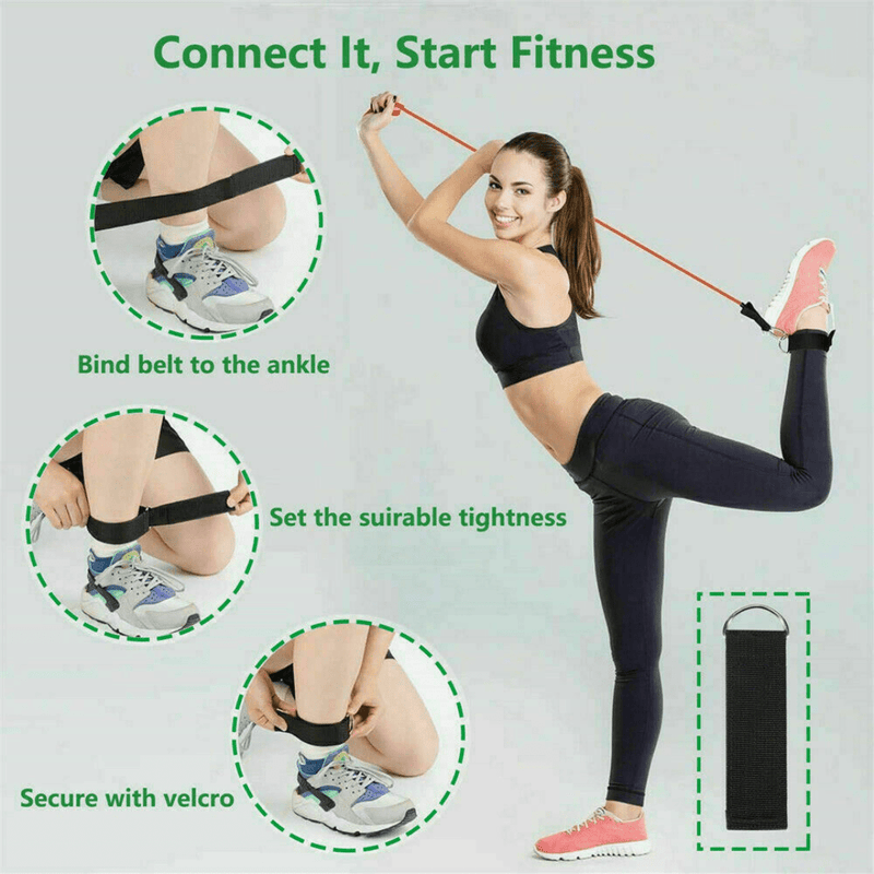 11 Piece Exercise Crossfit Fitness Set Resistance Bands Training