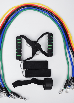 11 Piece Exercise Crossfit Fitness Set Resistance Bands Training