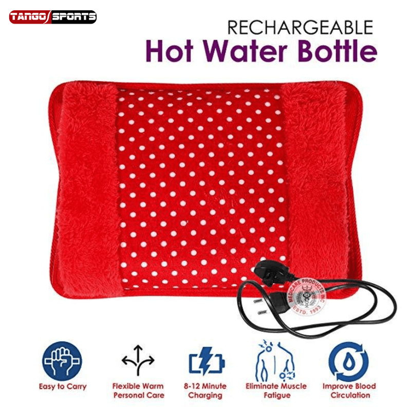 Electric Hot Water Bag Heating Pad Fur Velvet Bag Pocket Pain Relief (Multi Color)