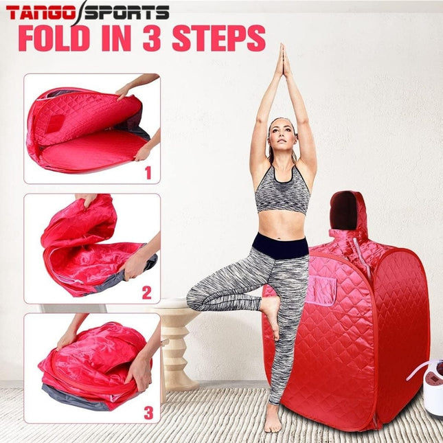 Foldable & Portable Full Body Steam Sauna Tent Therapy Stainless Steel 2L Steam Generator