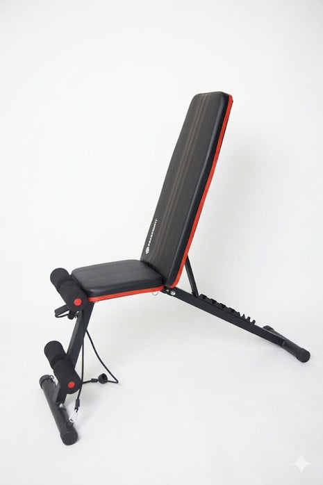 Apex Adjustable Home Gym Bench with Resistance Bands - Black