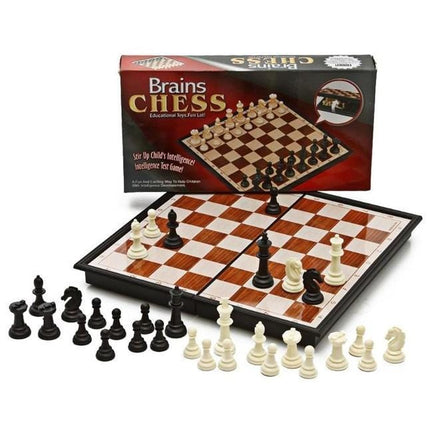 Brains Magnetic Chess Set with Foldable Chessboard - Small