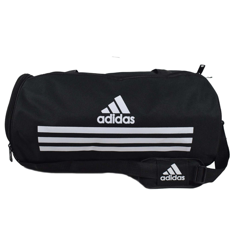 3 stripes Duffle Bag with shoes compartment, sports bag , travel bag  22 Inches - Red and Black