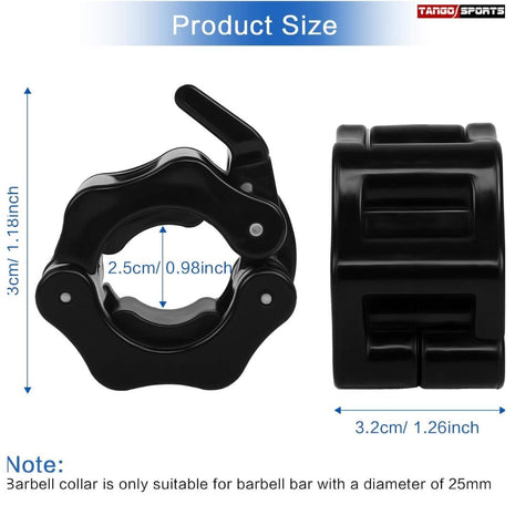 2 PCS Barbell Clamps Collars Olympic Bar Clips 1-Inch Barbell Locks