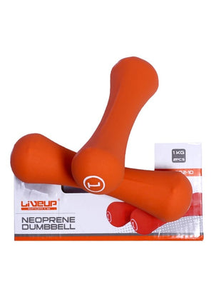 Liveup Dumbbell Bone Shape Neoprene 1 kg x 2 - Orange