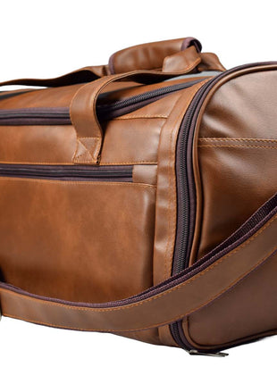 Tango Leather Duffle Bag With Shoe Compartment - Brown