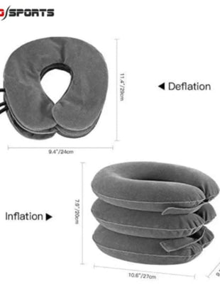 Cervical Neck Traction Device Inflatable Adjustable Neck Support for Neck Pain Relief – 3 Layer Air Collar Pillow | Physiotherapy Cervical Traction Kit
