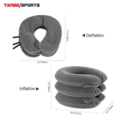 Cervical Neck Traction Device Inflatable Adjustable Neck Support for Neck Pain Relief – 3 Layer Air Collar Pillow | Physiotherapy Cervical Traction Kit