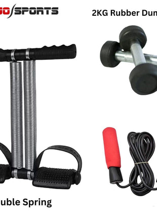 Twister disc, Jump Rope, Rubber Dumbbell & tummy trimmer pack of 4 Home Gym
