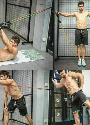 11 Piece Exercise Resistance Bands and 5pcs Loop Band (Pack of 2)