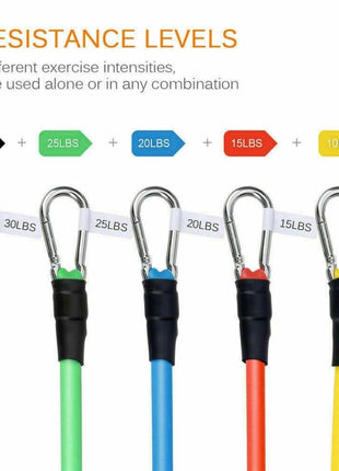 11 Piece Exercise Resistance Bands and 5pcs Loop Band (Pack of 2)