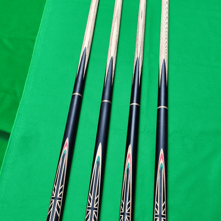 UK 3 Piece/Short Handle Snooker Cue - Black