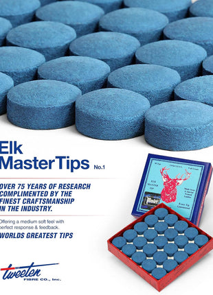 Tweeten Elk Master Billiard Pool Cue Tips 9mm and 10mm - 1 Piece Made in USA