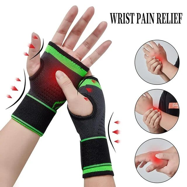 Palm & Wrist Support Brace - Green (Pack of 1 & 2 )