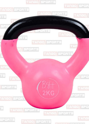 2kg kettlebells made of vinyl-coated cast iron