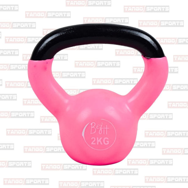 2kg kettlebells made of vinyl-coated cast iron