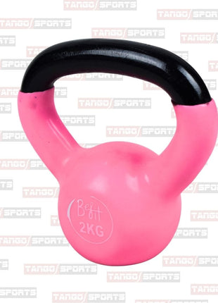 2kg kettlebells made of vinyl-coated cast iron