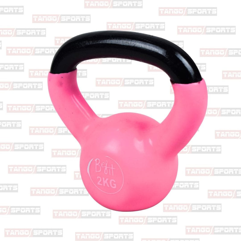 2kg kettlebells made of vinyl-coated cast iron