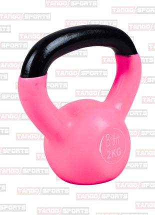 2kg kettlebells made of vinyl-coated cast iron
