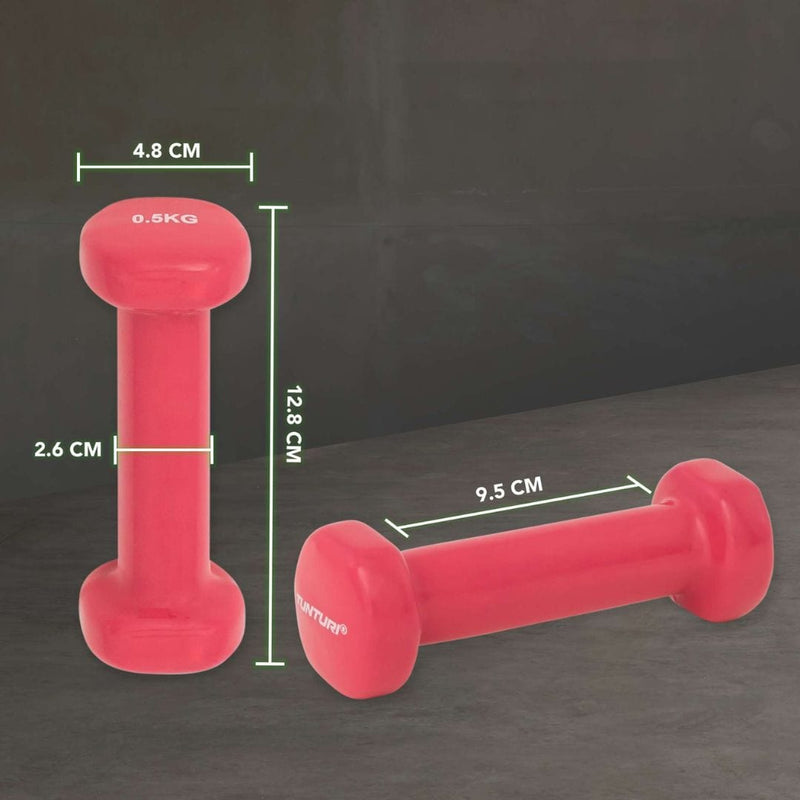 Vinyl Coated Dumbbells 2 x 0.5 kg - Pink