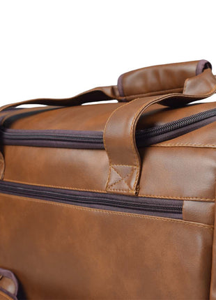 Tango Leather Duffle Bag With Shoe Compartment - Brown