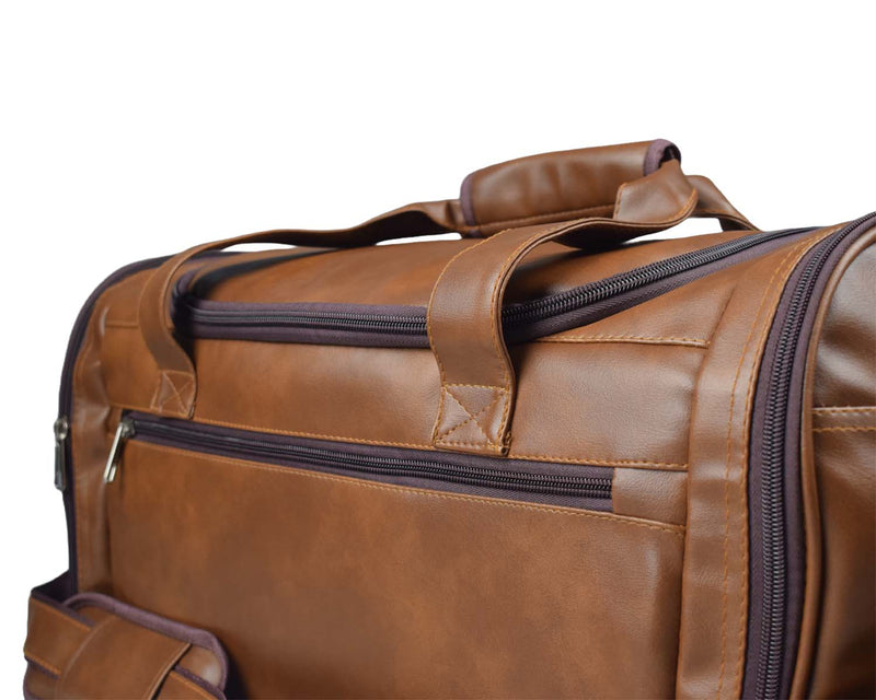 Tango Leather Duffle Bag With Shoe Compartment - Brown