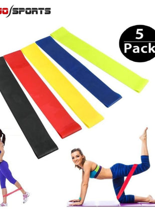 4mm Yoga Mats, Jump Rope, Single Loop Band, 5pcs Loop Band and Ab Wheel Roller (Pack of 5)