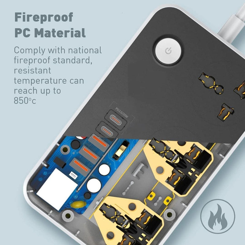 TechnoEdge Power Extension Board with 3 USB Ports and 2 Type-C Power Sockets