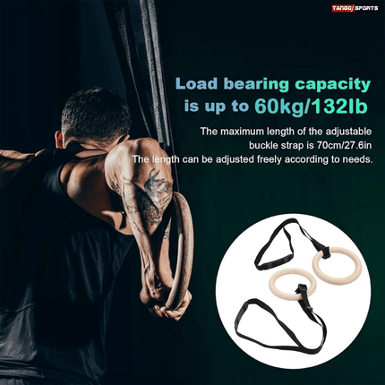 Olympic Rings with Straps, Heavy Duty Gymnastic Rings for Pull Up Bar