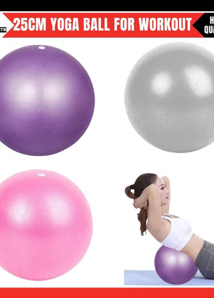25cm Yoga & Pilates Exercise Ball – Small Anti-Burst Gym Ball for Fitness & Core Training