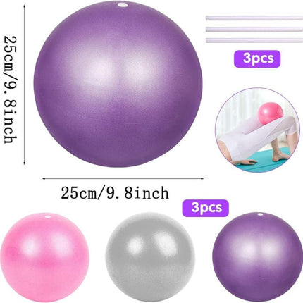 25cm Yoga & Pilates Exercise Ball – Small Anti-Burst Gym Ball for Fitness & Core Training
