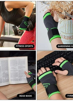 Palm & Wrist Support Brace - Green (Pack of 1 & 2 )