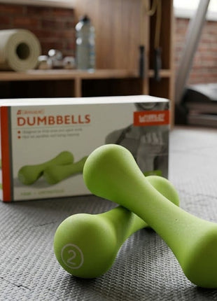 Liveup Dumbbell Bone Shape Neoprene 2 kg x 2 - Green