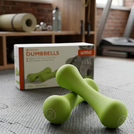 Liveup Dumbbell Bone Shape Neoprene 2 kg x 2 - Green