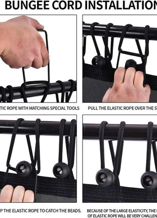 36 '' Fitness Trampoline with Adjustable Handle Bar - Silent Bungee Rebounder for Adults