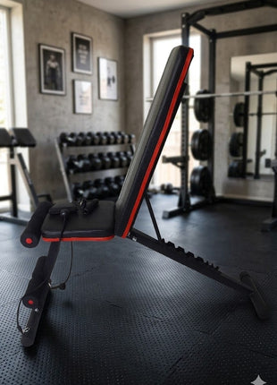 Apex Adjustable Home Gym Bench with Resistance Bands - Black