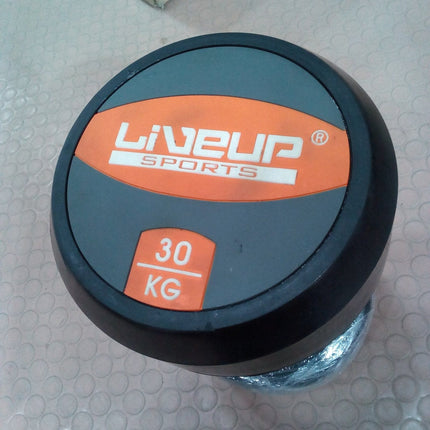 LiveUp Deluxe Round Rubber Coated Dumbbells 2.5 to 50 Kg