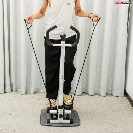 Mini Stepper with Handle and Bands, Fitness Stepper Machine for Full Body Workout