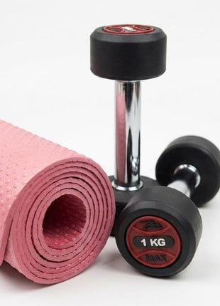 1 KG Dumbbells with 4mm Yoga Mat - Pack of 2