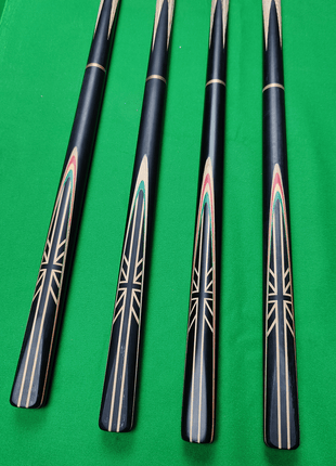UK 3 Piece/Short Handle Snooker Cue - Black