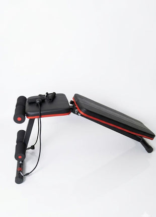 Apex Adjustable Home Gym Bench with Resistance Bands - Black