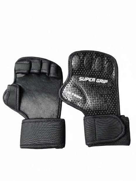 Gym Gloves Super Grip Weight Lifting and Exercise Gloves ( 2Pcs of Set ) - Black